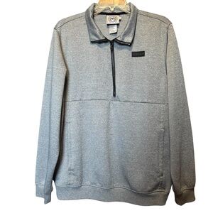 Cinch Men's Half Zip Heather Grey Pullover Sweatshirt MWJ1559001 Size Medium